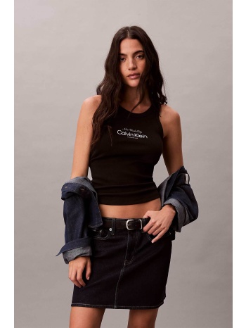 calvin klein jeans γυναικείο τοπ αμάνικο ribbed 