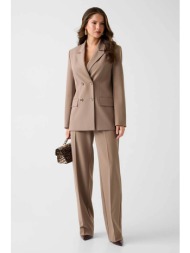 guess γυναικείο παντελόνι wide leg - w6rb02wh9y2 μπεζ