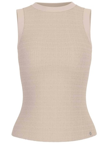 guess γυναικείο αμάνικο τοπ με στρας regular fit 