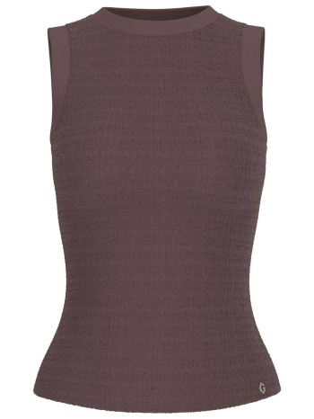 guess γυναικείο αμάνικο τοπ με στρας regular fit 