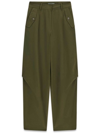 guess γυναικείο παντελόνι wide leg - w6rb08wj692 λαδί