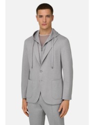 boggi milano ανδρικό σακάκι/ζακέτα με κουκούλα regular fit - bo26p045301 γκρι