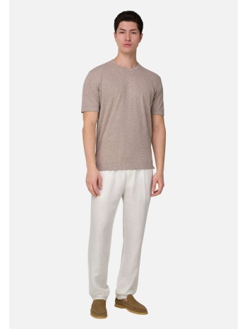 boggi milano ανδρικό λινό παντελόνι μονόχρωμο tapered fit 