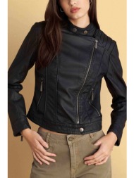 attrattivo γυναικείο jacket biker faux δέρμα - 9922939 μαύρο