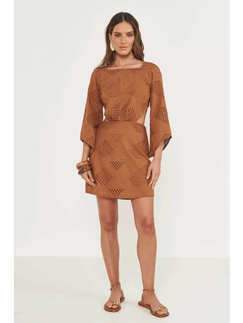 colcci γυναικείο mini φόρεμα με διάτρητο σχέδιο και cut out
