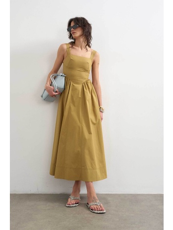 topshop γυναικείο maxi φόρεμα `millie` - 31001695 μουσταρδί