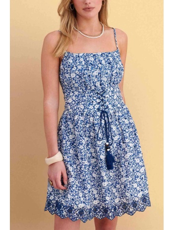 attrativo γυναικείo mini αμάνικο φόρεμα με floral print 
