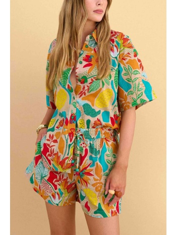 attrattivo γυναικείο σορτς με floral print και ελαστική