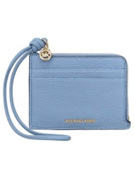 michael kors γυναικεία δερμάτινη θήκη για κάρτες `jet set small` - 32s6gj6w1l μπλε ανοιχτό