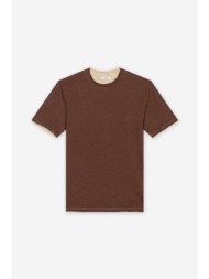 seinse ανδρικό t-shirt με raw-edge τελειώματα regular fit - te3210ss 126 καφέ