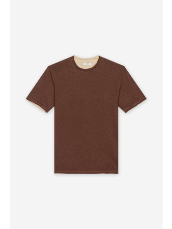 seinse ανδρικό t-shirt με raw-edge τελειώματα regular fit 