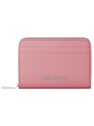 michael kors γυναικείο δερμάτινο πορτοφόλι `jet set` - 32t4sj6z5l ροζ