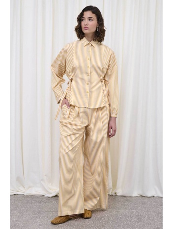 capetanissa γυναικείο παντελόνι με ριγέ σχέδιο wide leg