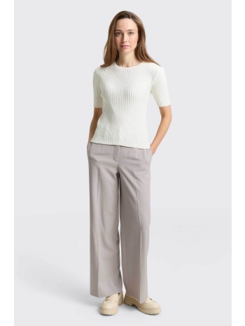 tom tailor γυναικείο ψηλόμεσο παντελόνι με τσάκιση wide leg