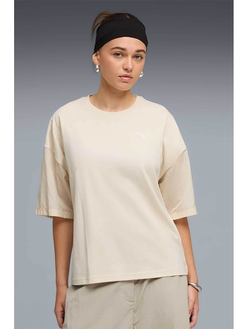 puma γυναικείο t-shirt με λογότυπο oversized fit `her` 