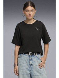 puma γυναικείο t-shirt με λογότυπο relaxed fit `ess elevated` - 691813 μαύρο