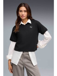 puma γυναικείο t-shirt με λογότυπο relaxed fit `puma class` - 691872 μαύρο