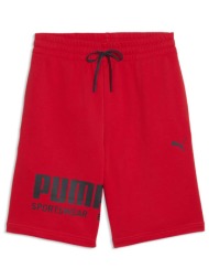 puma ανδρικό σορτς με λογότυπο relaxed fit `sport graphic` - 692232 κόκκινο
