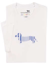 harmont & blaine ανδρικό t-shirt με κεντημένο λογότυπο regular fit - irq403021055r λευκό