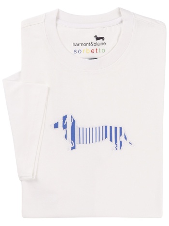 harmont & blaine ανδρικό t-shirt με κεντημένο λογότυπο
