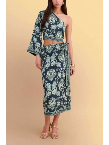 attrativo γυναικεία midi φούστα με floral print - 9923319