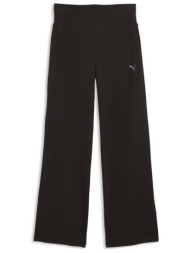puma γυναικείο παντελόνι φόρμας straight leg `ess elevated` - 691815 μαύρο