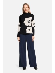 betty barclay γυναικείο ψηλόμεσο παντελόνι relaxed fit - 6148/2420 μπλε σκούρο