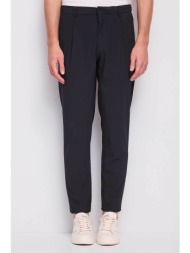 gaudi ανδρικό παντελόνι stretch με σούρες straight fit - 611gu25007 μπλε σκούρο