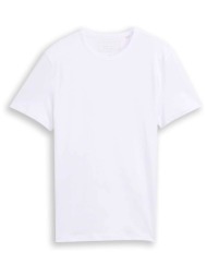 tom tailor ανδρικό t-shirt μονόχρωμο slim fit - 1048995 λευκό