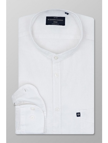 oxford company ανδρικό πουκάμισο με μάο γιακά custom fit
