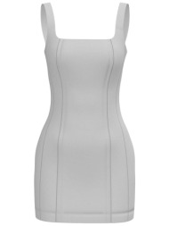 guess γυναικείο mini φόρεμα αμάνικο με λογότυπο - w6gk00d7871 λευκό