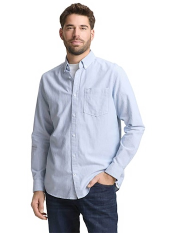 tom tailor ανδρικό πουκάμισο button down με τσέπη και