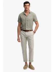 superdry ανδρικό παντελόνι chino straight fit `premium regular` - m7011418a γκρι ανοιχτό