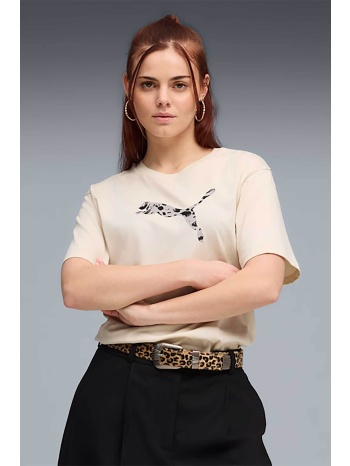 puma γυναικείο t-shirt με λογότυπο relaxed fit `essentials