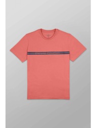 oxford company ανδρικό t-shirt μονόχρωμο με λογότυπο regular fit - k502-mz20.32 πορτοκαλί