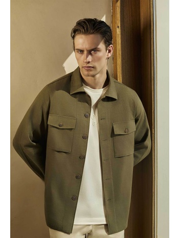 oxford company ανδρικό overshirt μονόχρωμο regular fit 