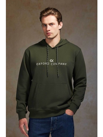oxford company ανδρική μπλούζα φούτερ μονόχρωμη με κουκούλα