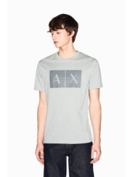 armani exchange ανδρικό t-shirt με graphic logo print regular fit - 8nztckz8h4z πράσινο μέντας