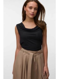 vero moda γυναικεία αμάνικη μπλούζα μονόχρωμη - 10344258 μαύρο