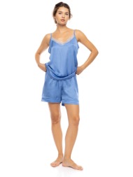pink label γυναικείο babydoll `pure chic` - s1639 σιελ