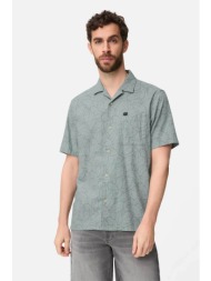 camel active ανδρικό κοντομάνικο πουκάμισο με leaf print και τσέπη με monogram regular fit - c261-40