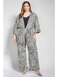 parabita γυναικεία παντελόνα με floral print - 012610200413 εκρού