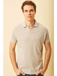 dors ανδρική μπλούζα πόλο με v open-collar regular fit - 1140009.c04 γκρι ανοιχτό