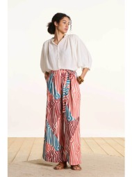 la fée maraboutée γυναικείο παντελόνι με all-over print wide fit - fl-pa-simba-o ροζ