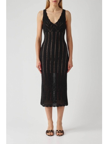 twinset γυναικείο midi αμάνικο φόρεμα lurex πλεκτό  σε προσφορά