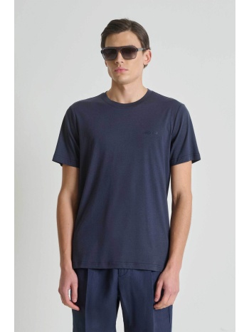 antony morato ανδρικό t-shirt μονόχρωμο με λογότυπο regular σε προσφορά