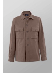 oxford company ανδρικό overshirt μονόχρωμο regular fit - b116-oz21.02 καφέ