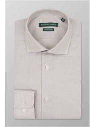 oxford company ανδρικό πουκάμισο club regular fit `classic` - z112nry20.02 μπεζ