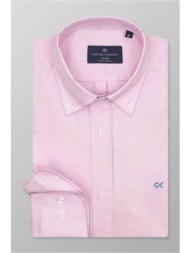 oxford company ανδρικό πουκάμισο button down regular fit `sport` - z210-bu11.04 ροζ