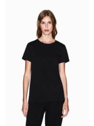 armani exchange γυναικείο t-shirt με λογότυπο regular fit - xw001459af10356 μαύρο
